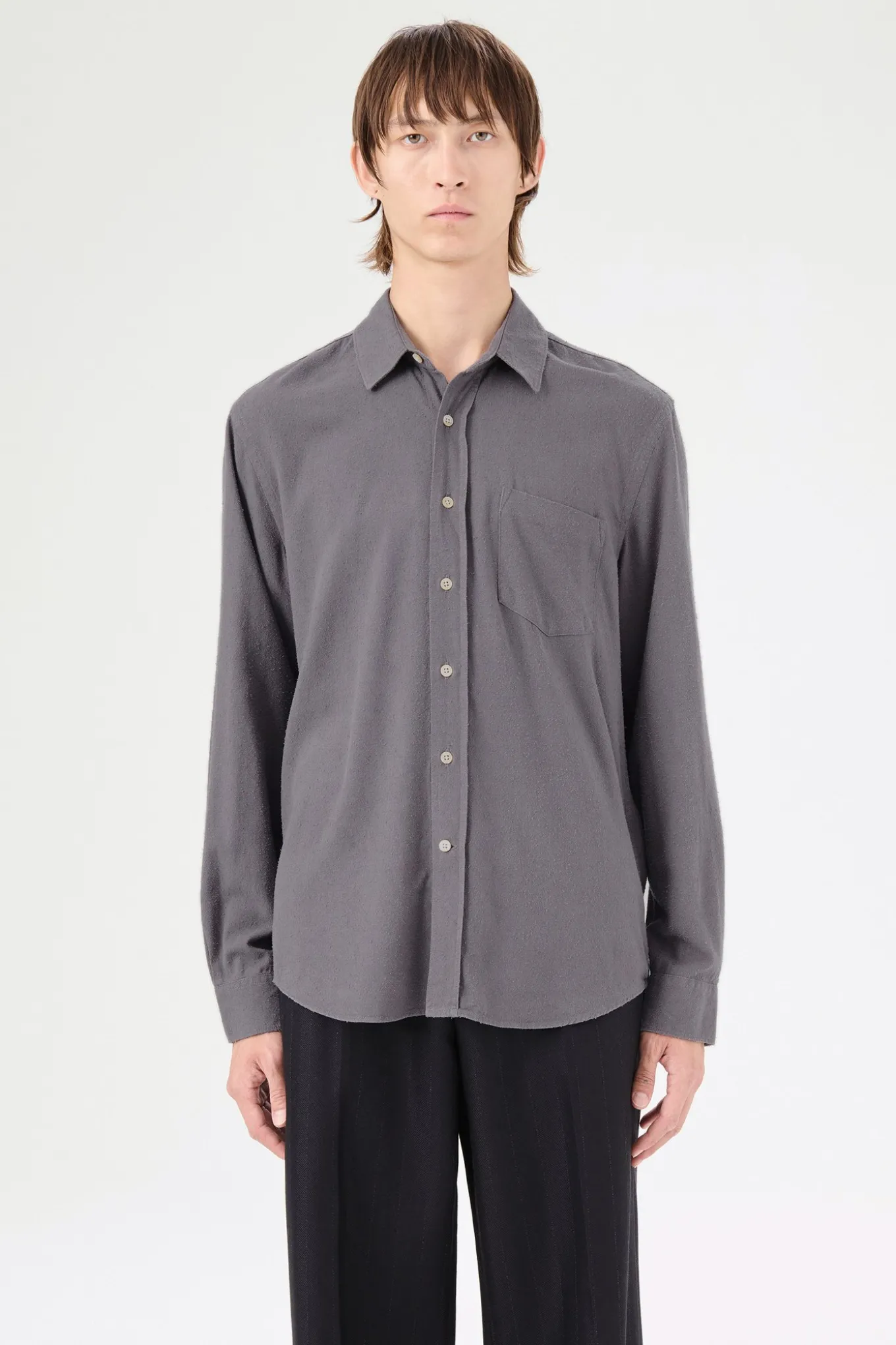 Anthracite Grey Silk Noil