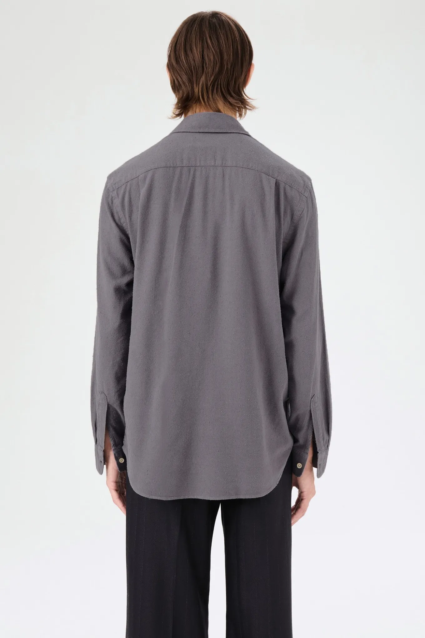 Anthracite Grey Silk Noil