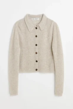 Beige Melange Fuzzy Alpaca