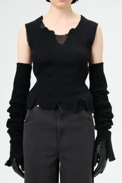 Black Crochet Stripe