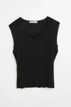 Black Crochet Stripe