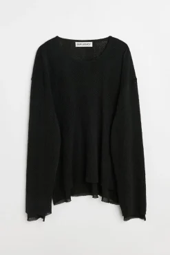 Black Crochet Stripe