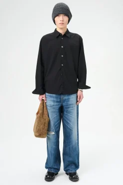 Black Liquid Poplin