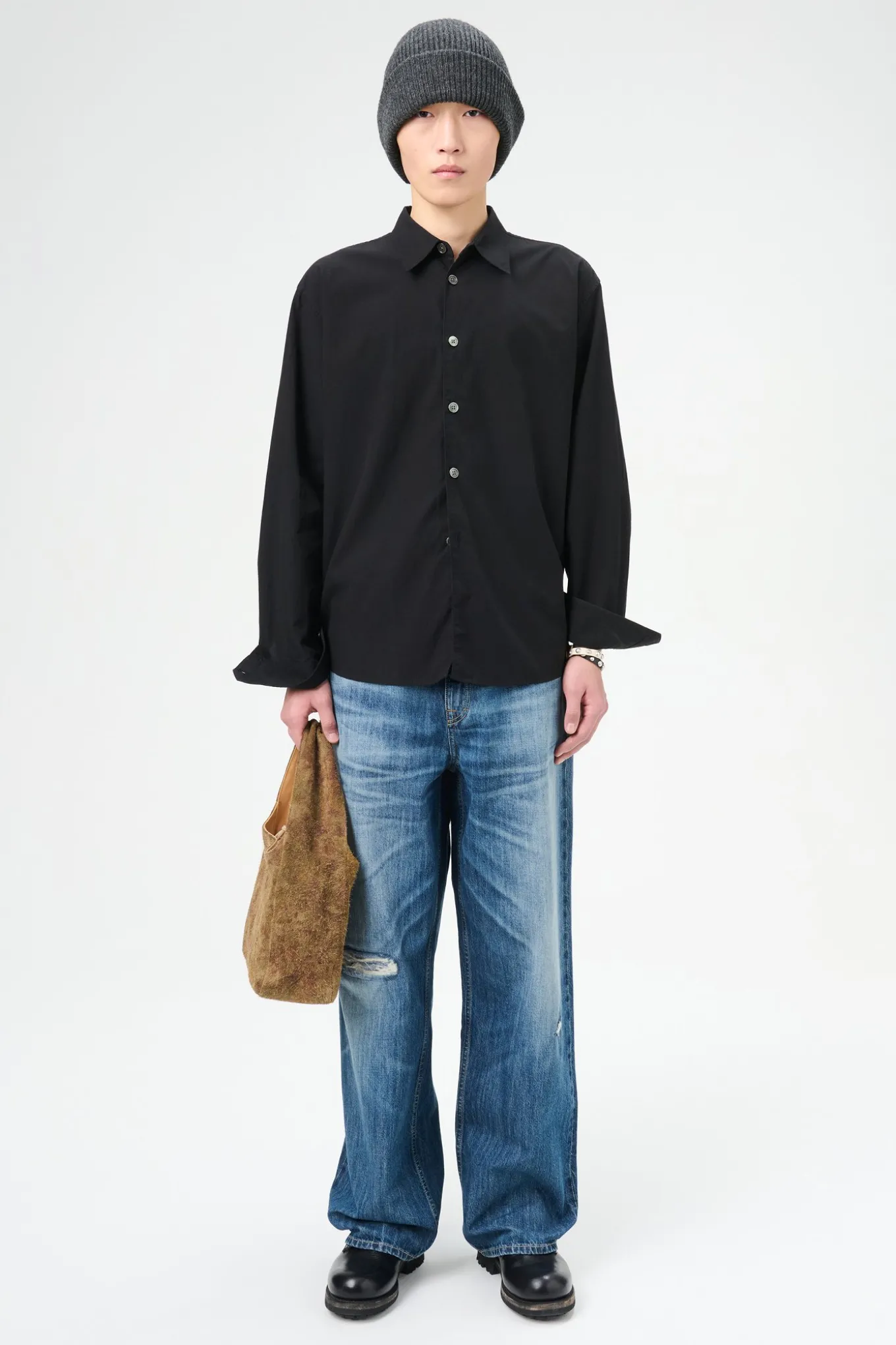 Black Liquid Poplin