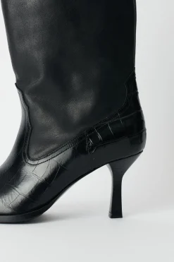 Black Saloon Leather
