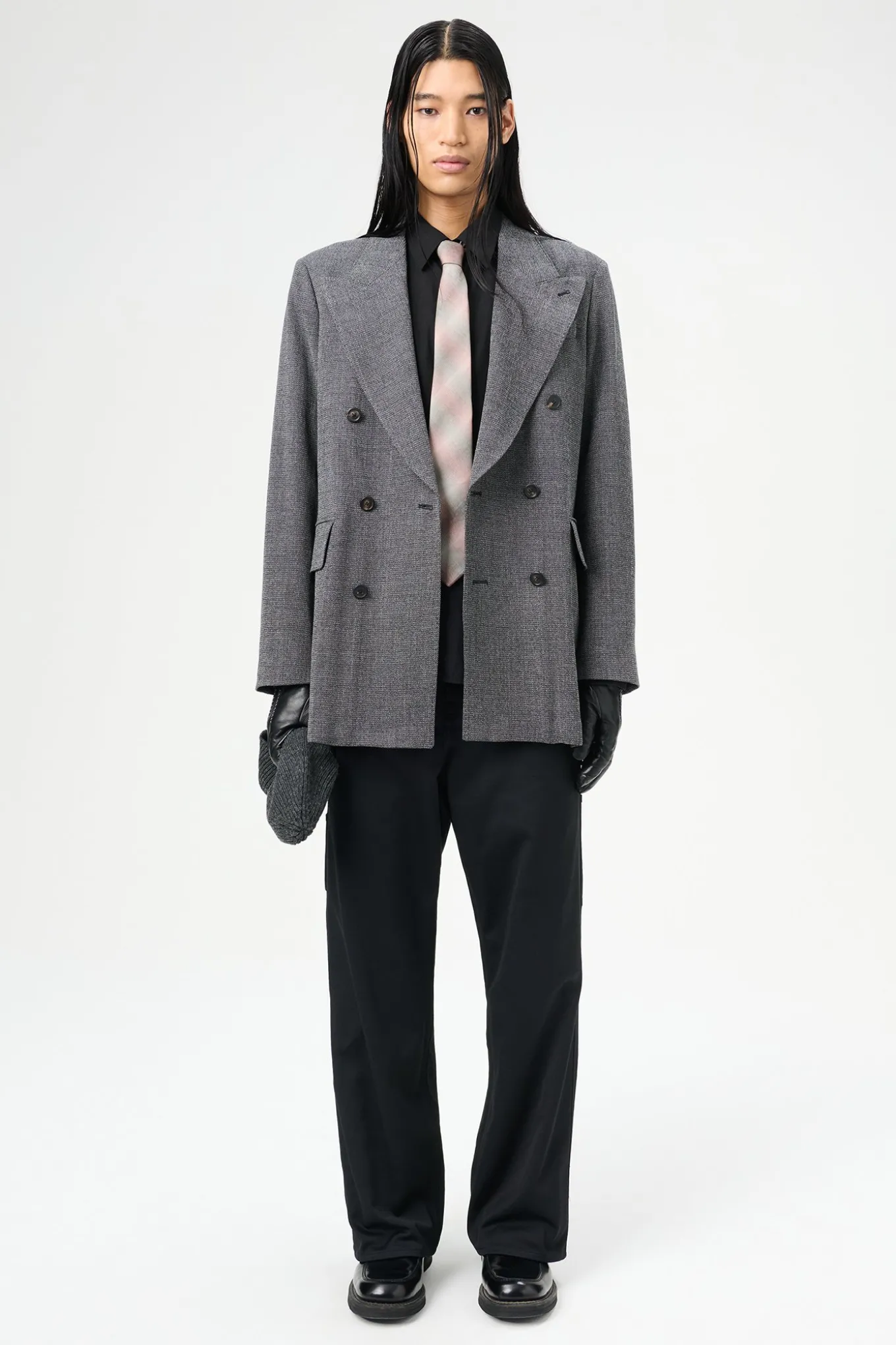 Black TV Static Mouline Wool