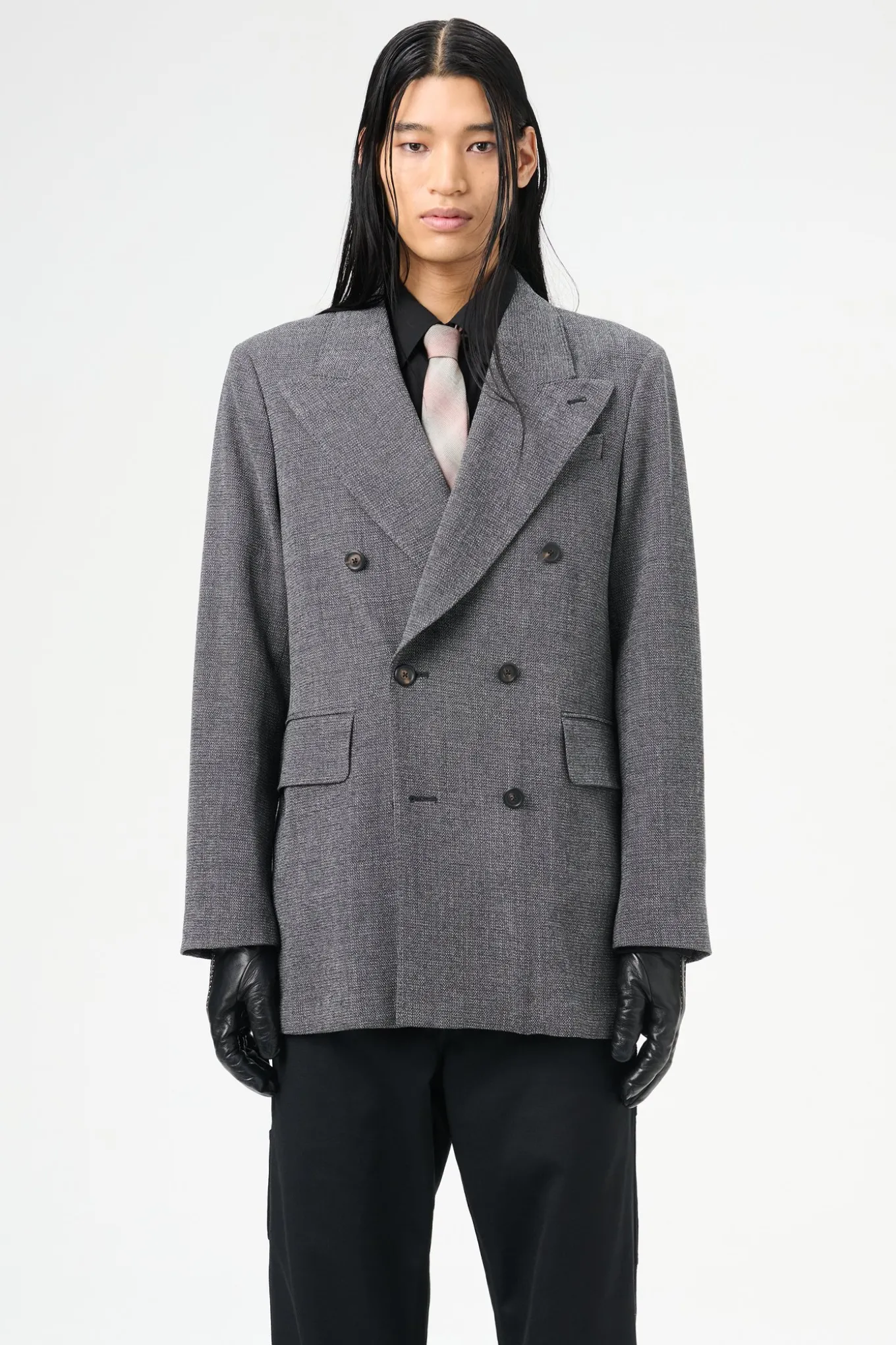 Black TV Static Mouline Wool