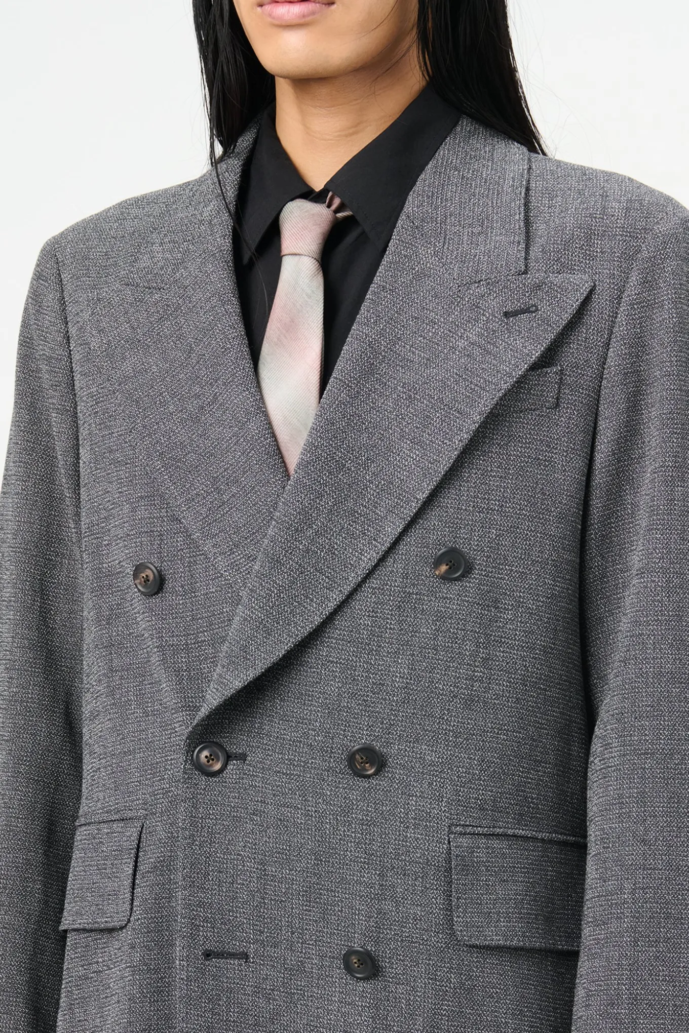 Black TV Static Mouline Wool