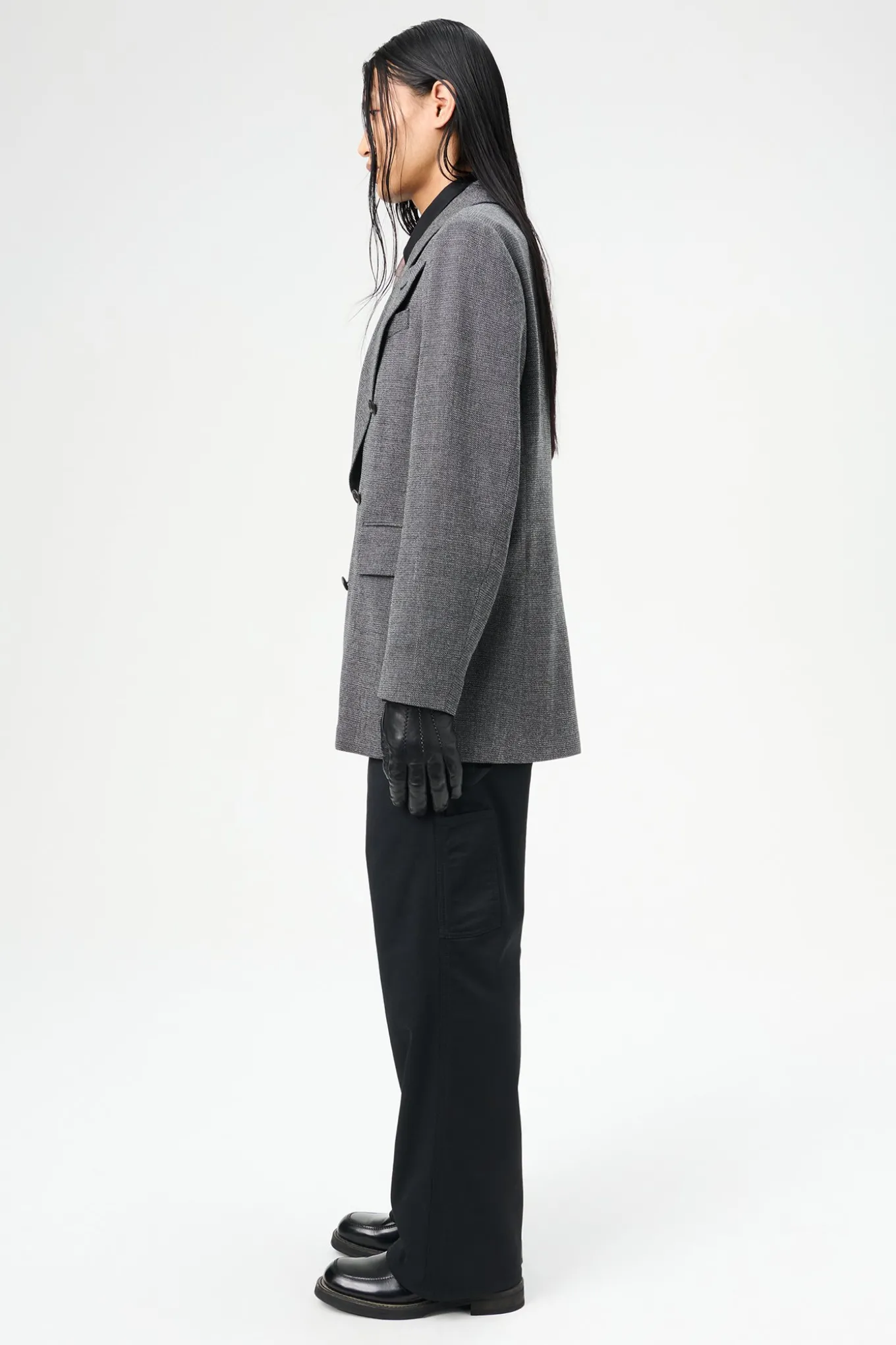Black TV Static Mouline Wool