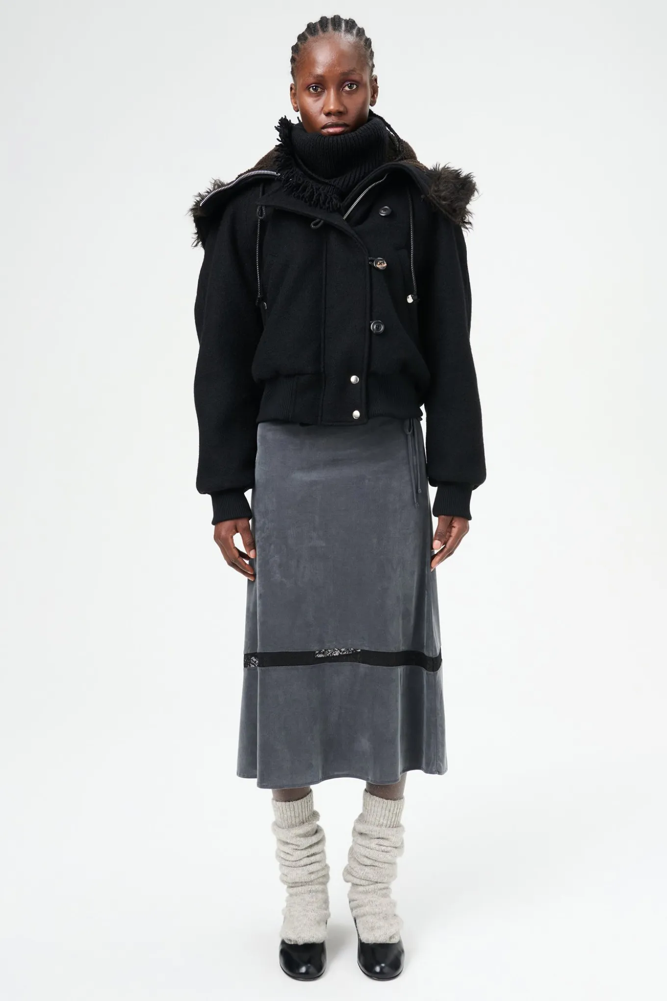 Classic Black Stamped Wool