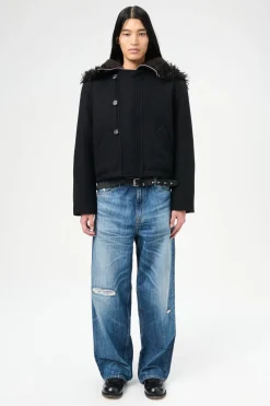 Classic Black Stamped Wool