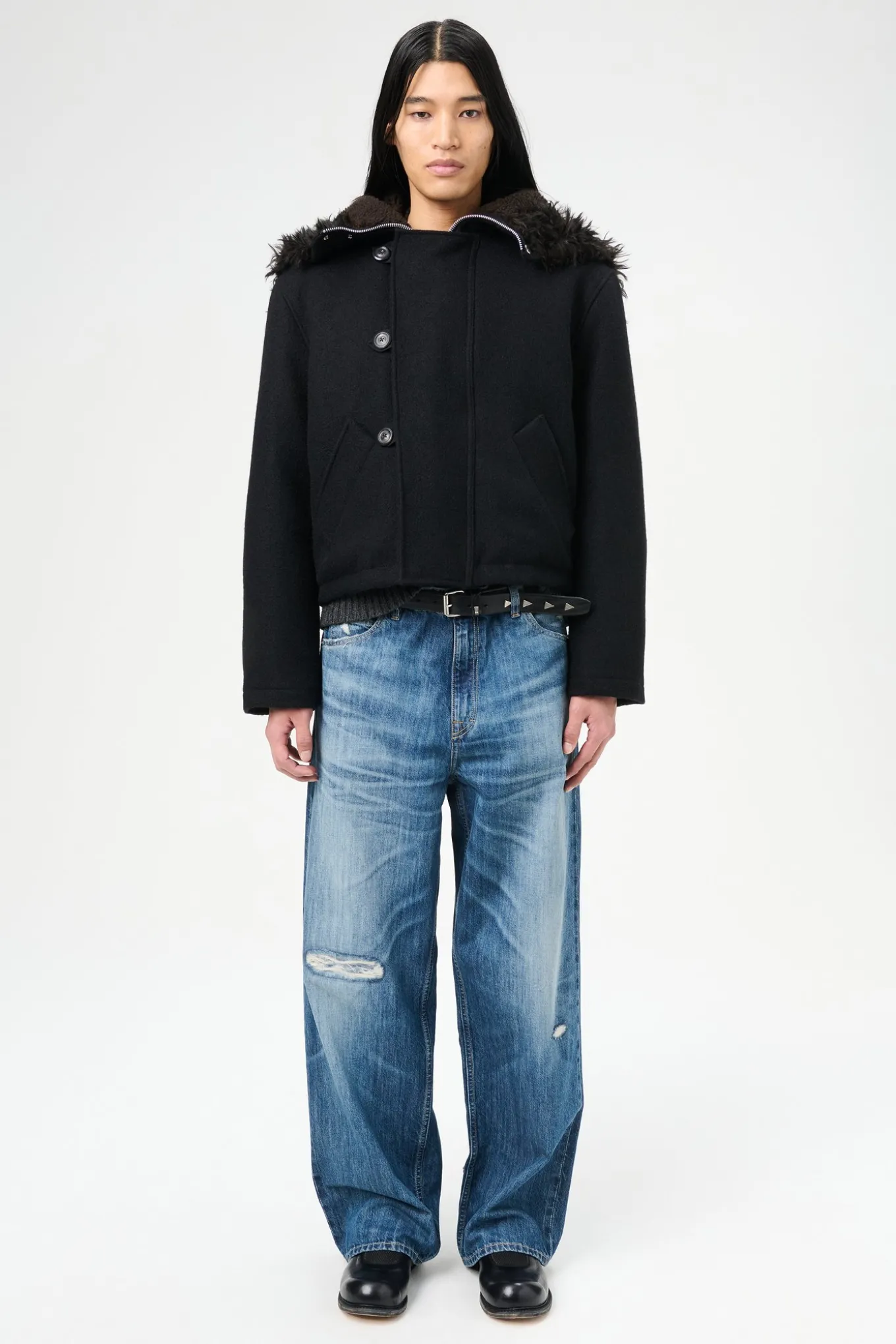 Classic Black Stamped Wool
