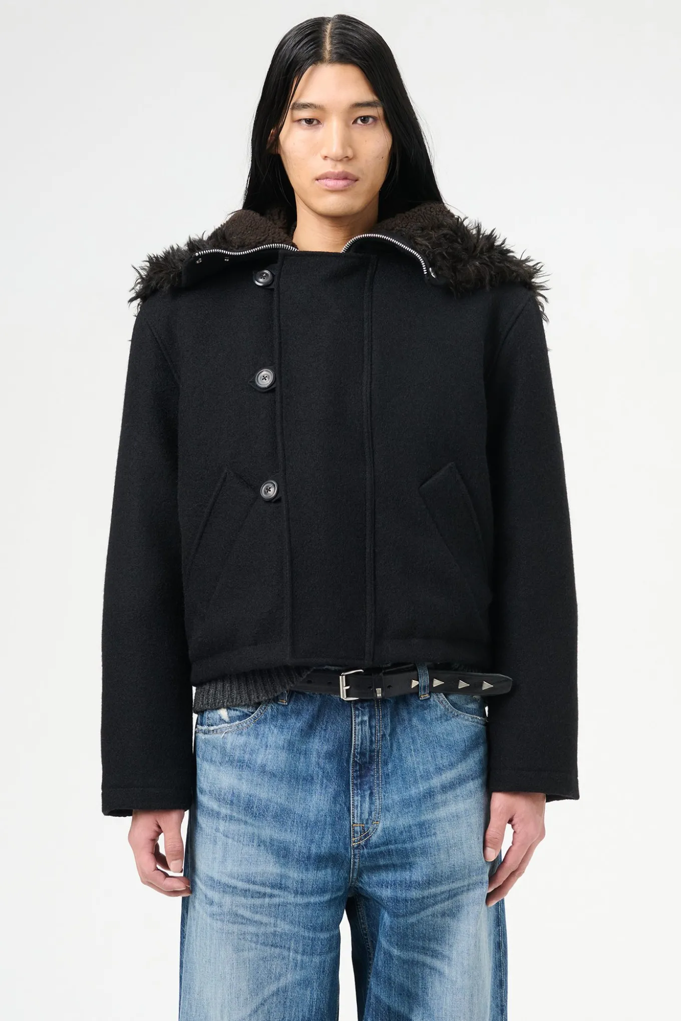 Classic Black Stamped Wool