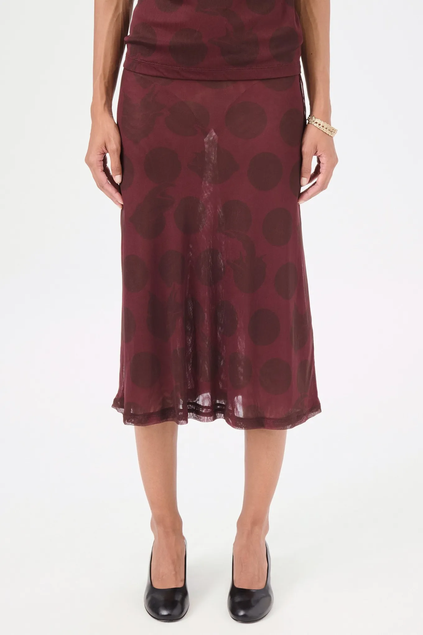 Dotted Pink Print Mesh