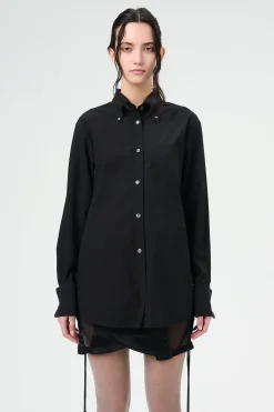 French Black Liquid Poplin
