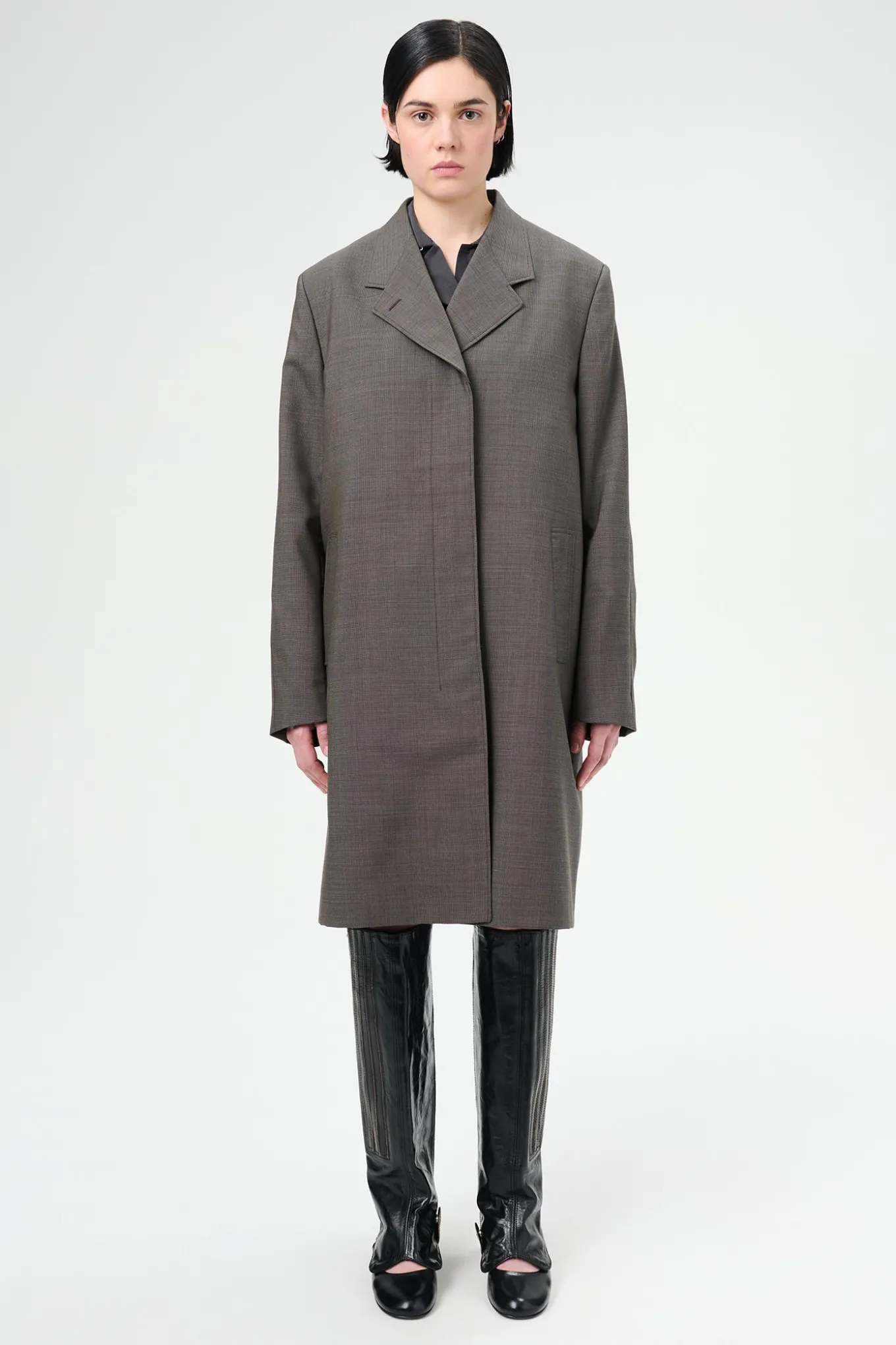 Grey Atom Check Wool