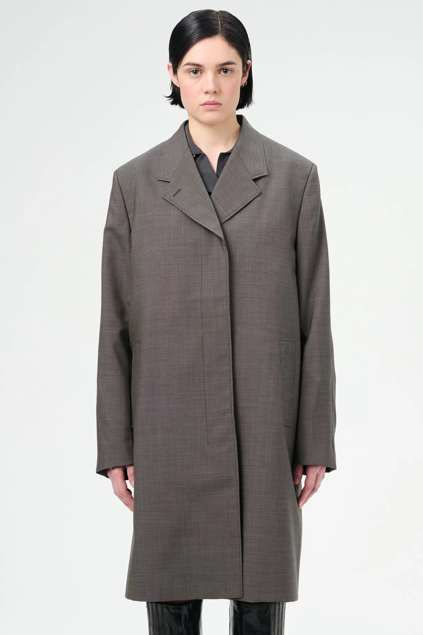 Grey Atom Check Wool