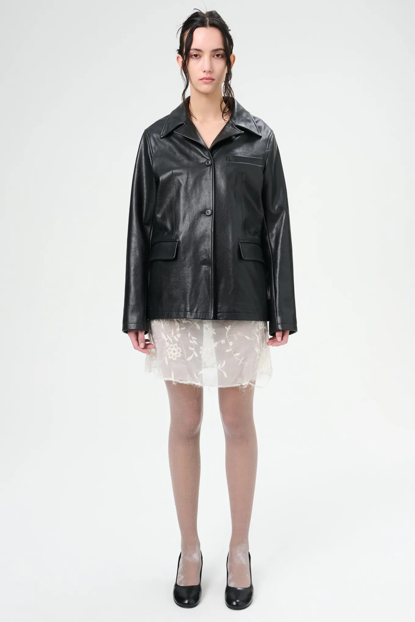 Heavy Grain Black Leather