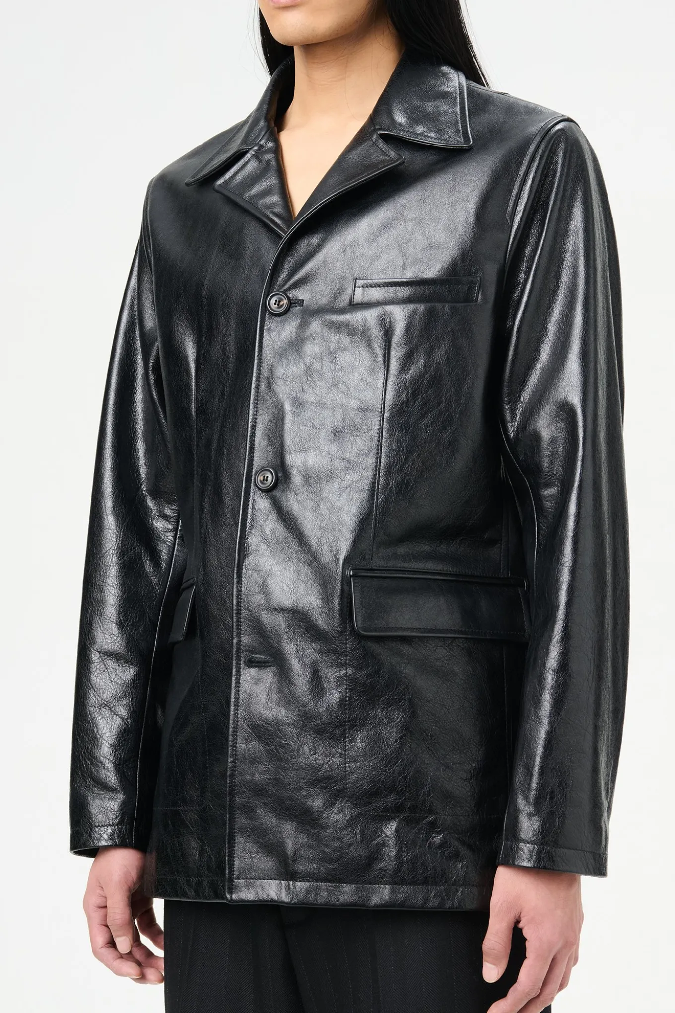 Heavy Grain Black Leather