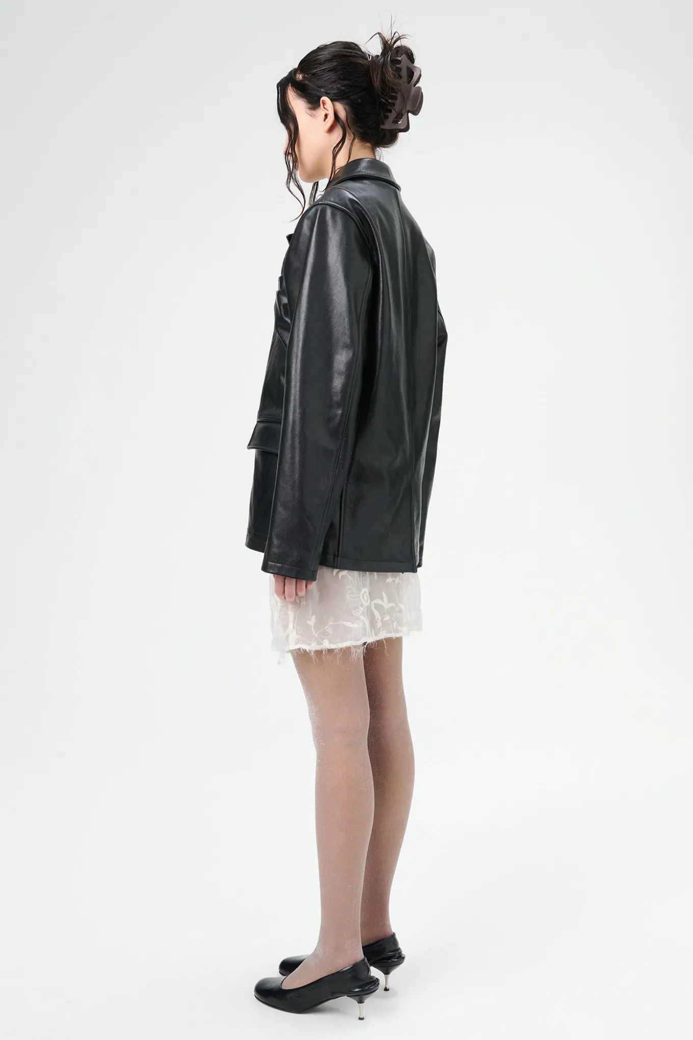 Heavy Grain Black Leather