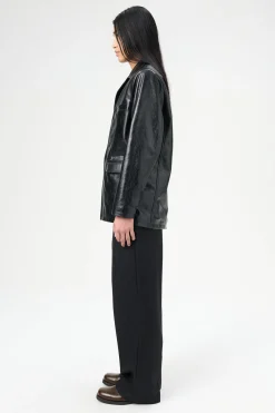 Heavy Grain Black Leather