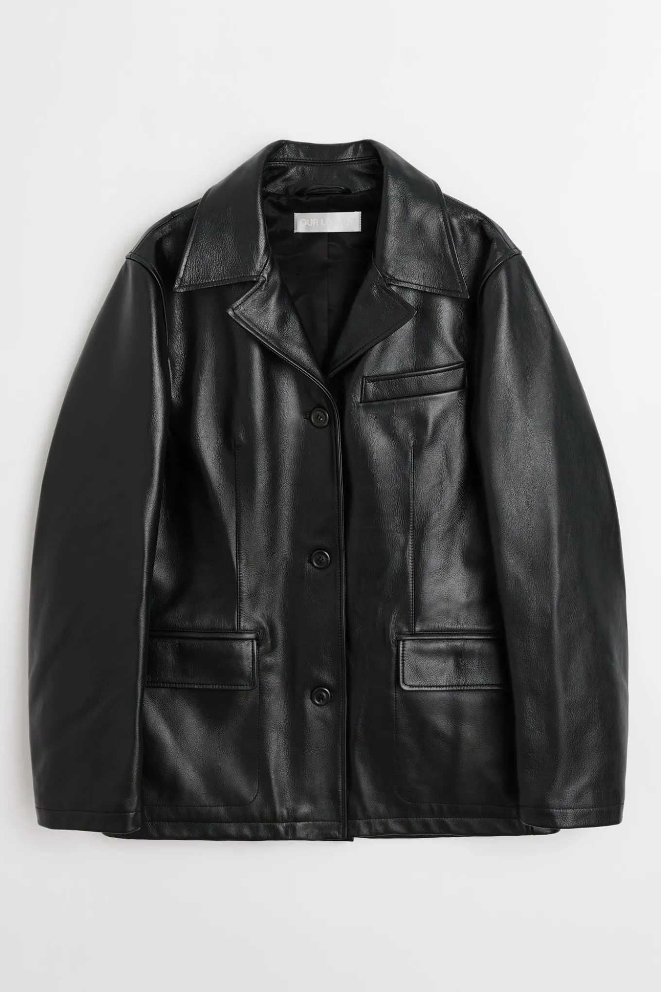 Heavy Grain Black Leather