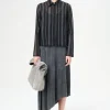 Noir Stripe Sheer Cotton Silk