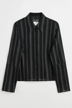 Noir Stripe Sheer Cotton Silk