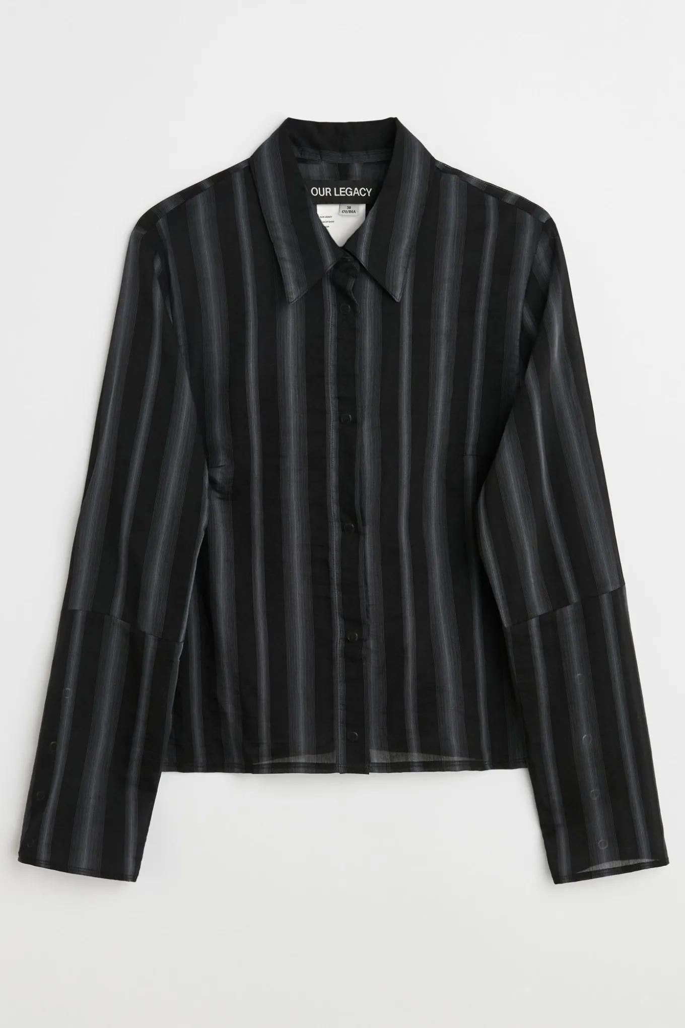 Noir Stripe Sheer Cotton Silk