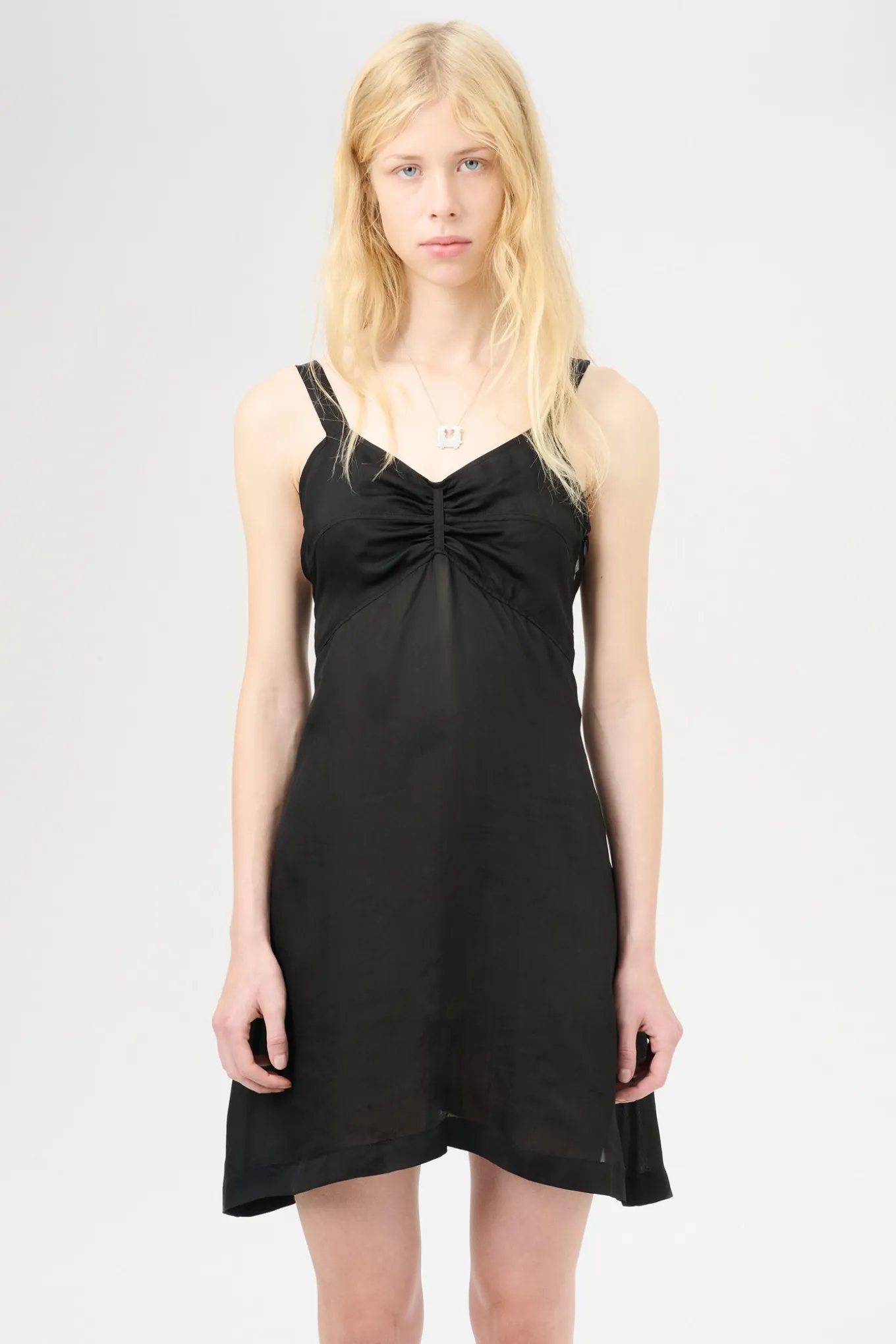 Noir Stripe Sheer Viscose Silk