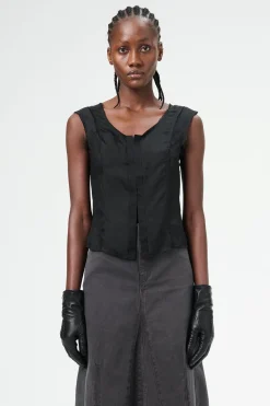 Noir Stripe Sheer Viscose Silk