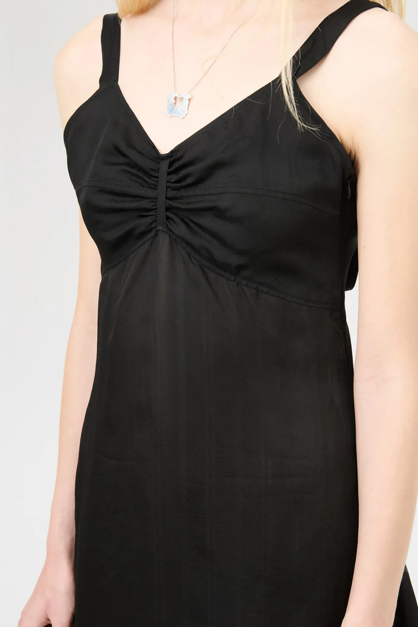 Noir Stripe Sheer Viscose Silk
