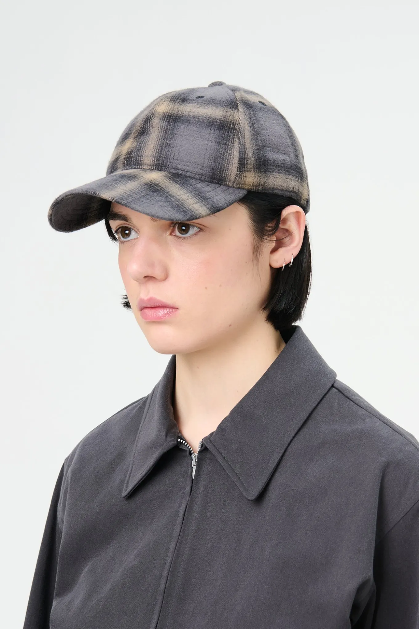 Oyster Check Hairy Flannel