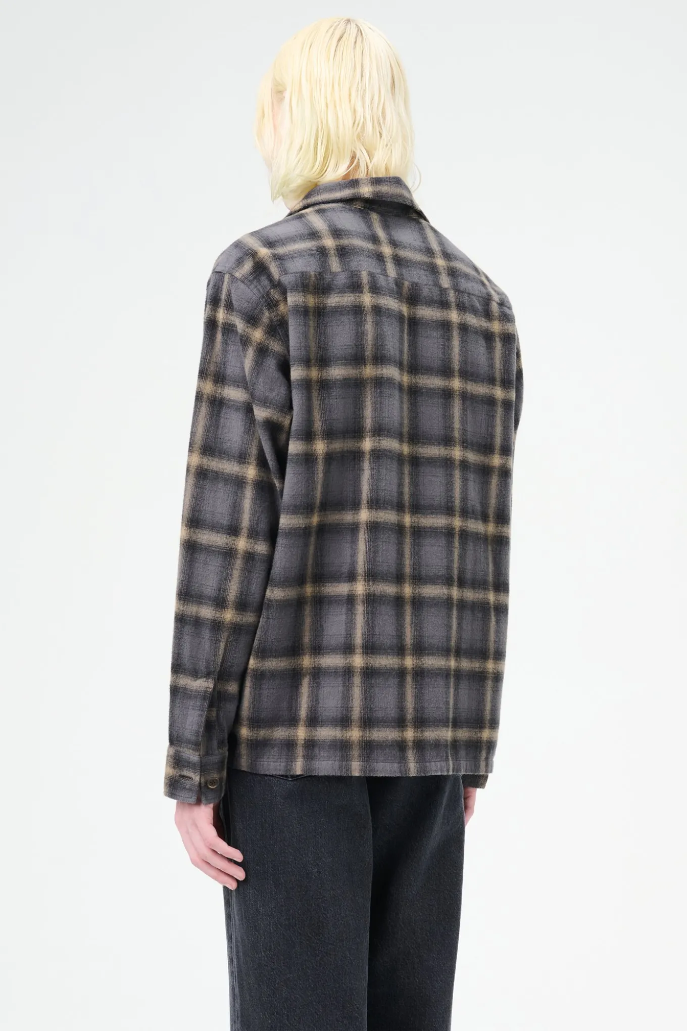 Oyster Check Hairy Flannel