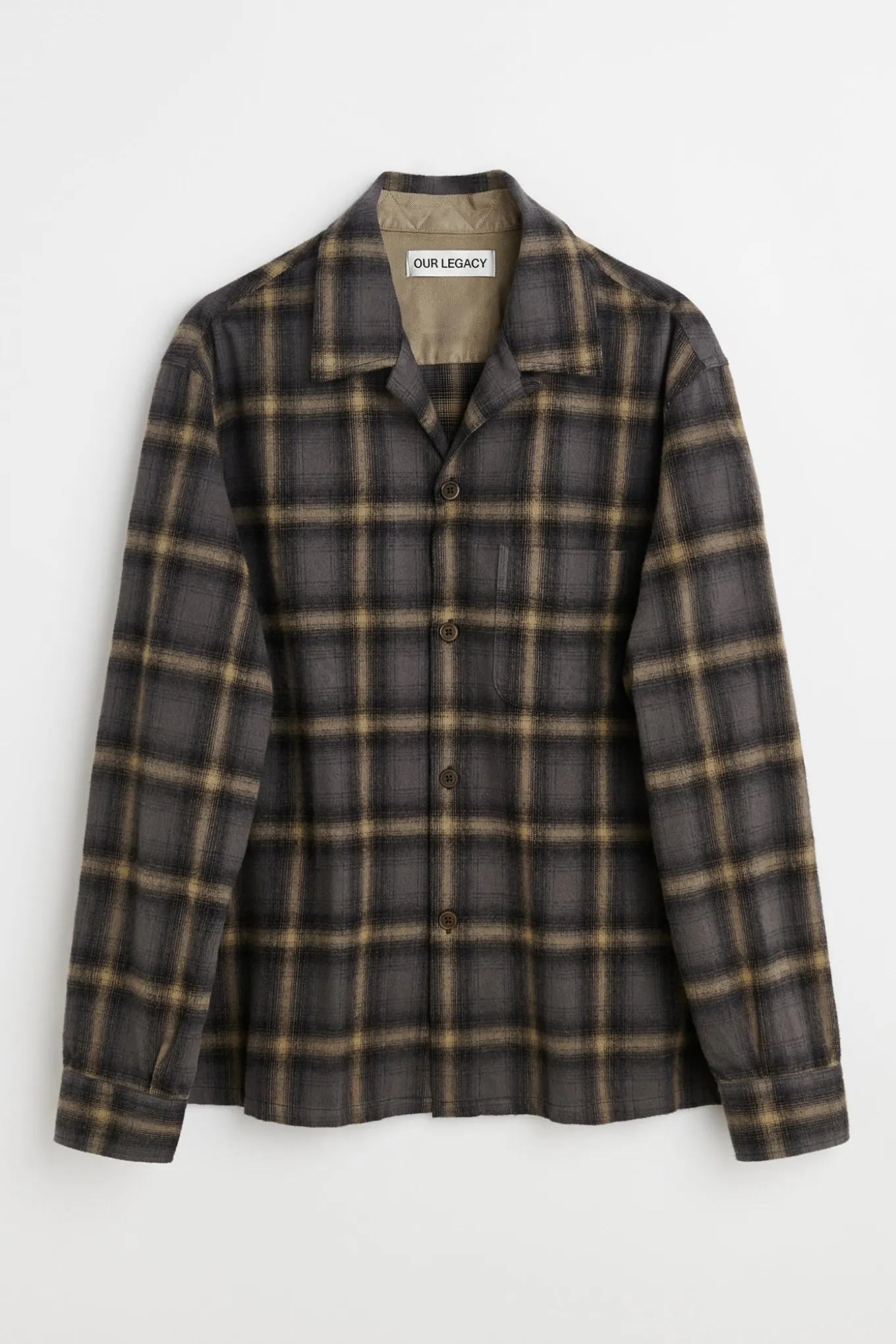 Oyster Check Hairy Flannel