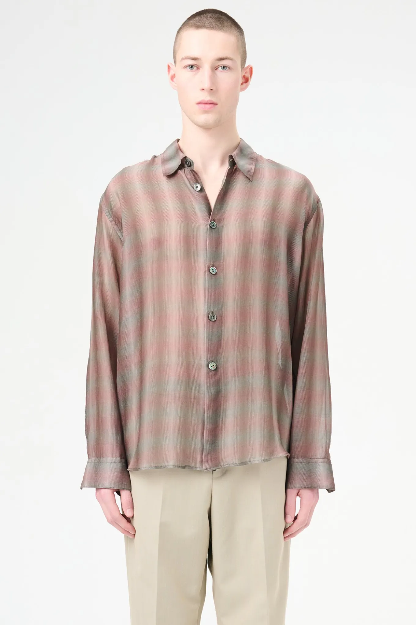 Screen Check Sheer Cotton Silk