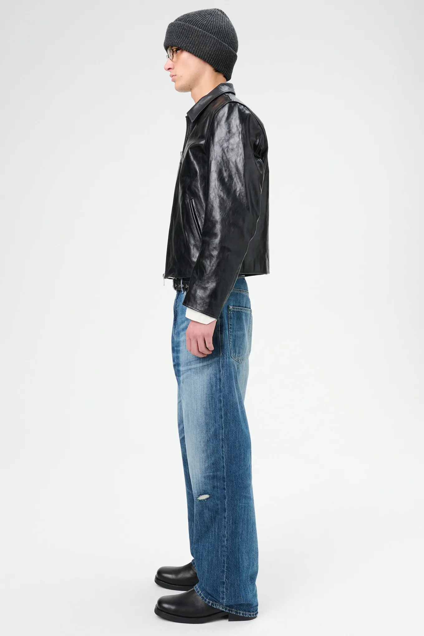 Top Dyed Black Leather