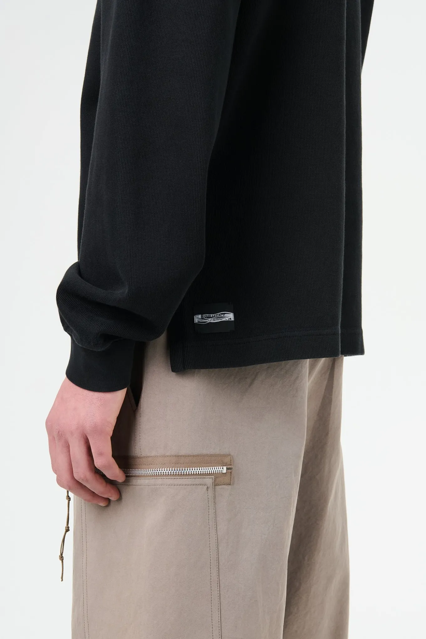 Worn Black Athletic Rib